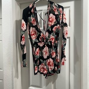 Forever 21 romper- black floral print